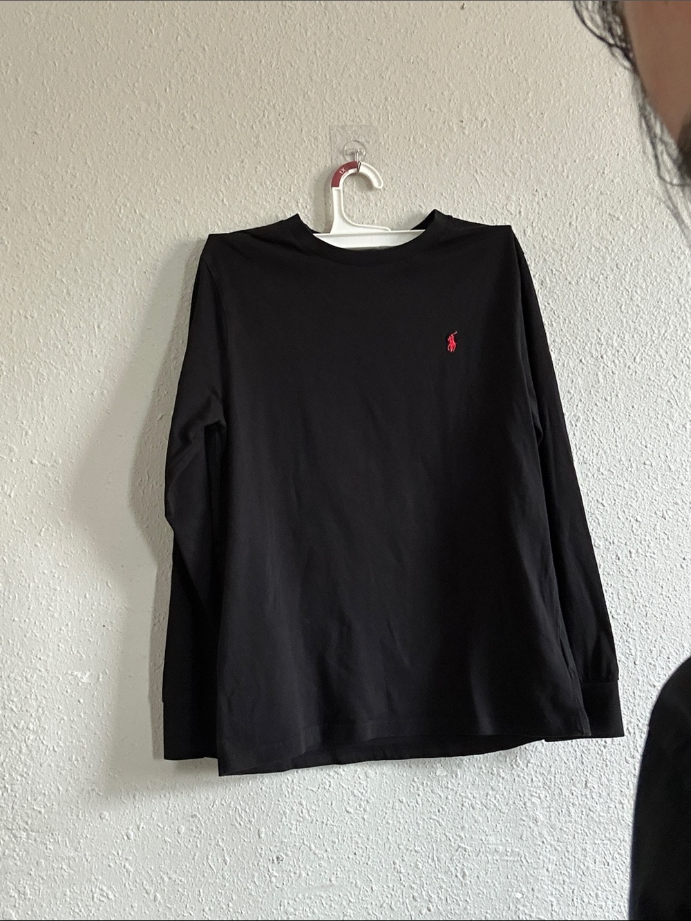 Polo by Ralph Lauren Black Long-Sleeve Crewneck with Red Pony
